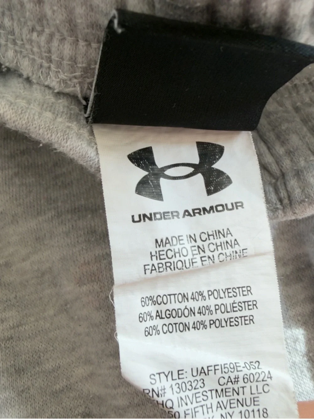 Under Armour Grey Hoodie & Jogger Set with Navy and Orange Logo
